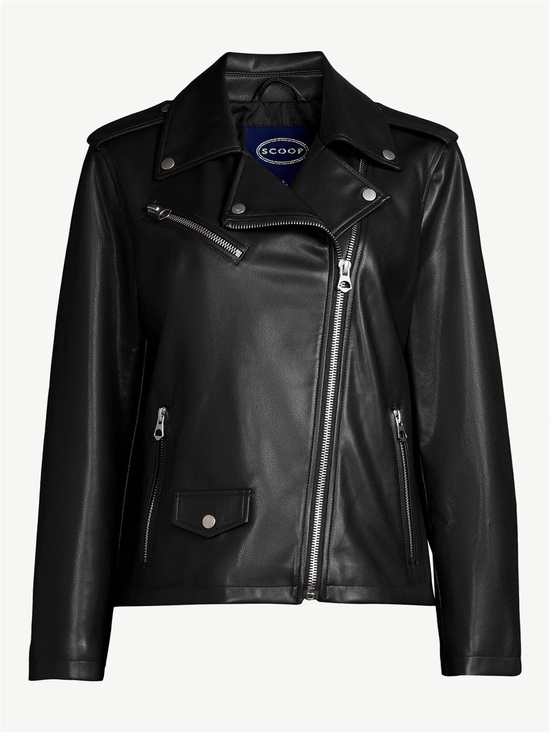 Scoop Jackets & Blazers - Scoop | Faux Leather Moto Jacket